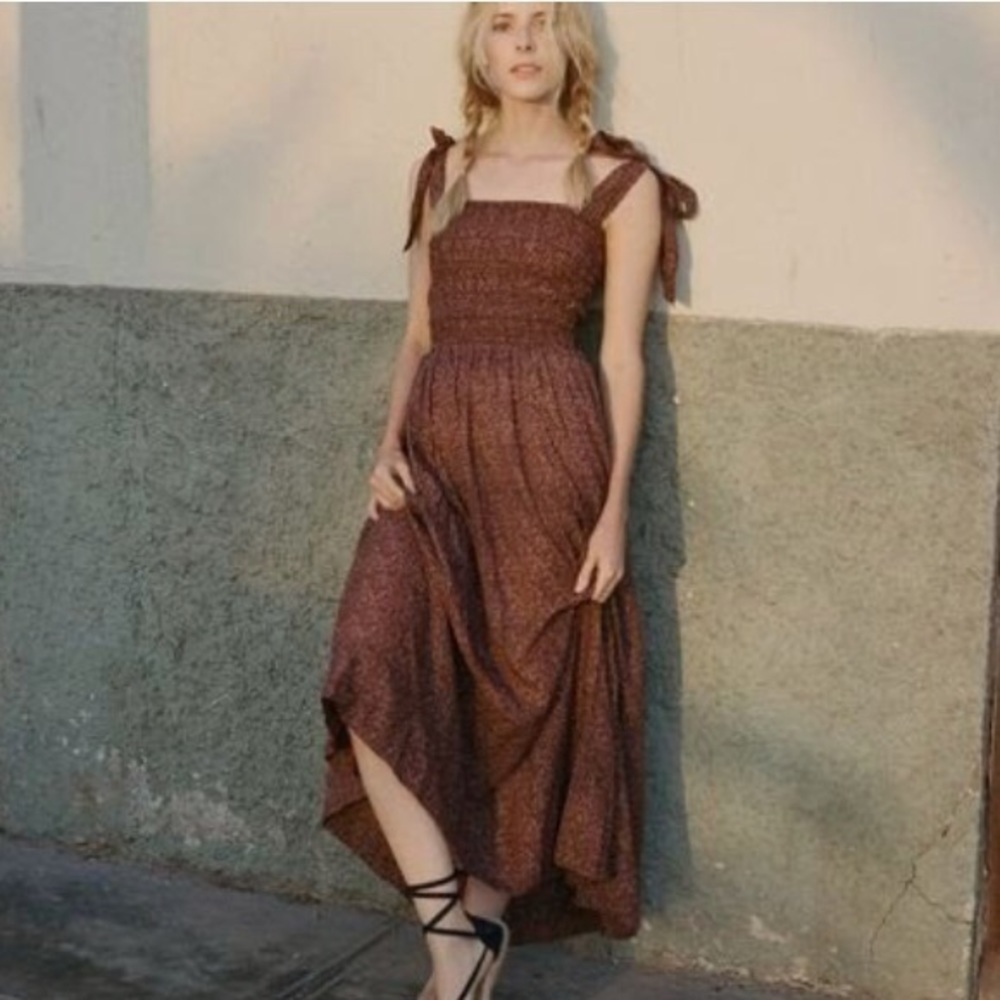 SOLD  doen Jasmine Dress in Rust Ditsy Floral